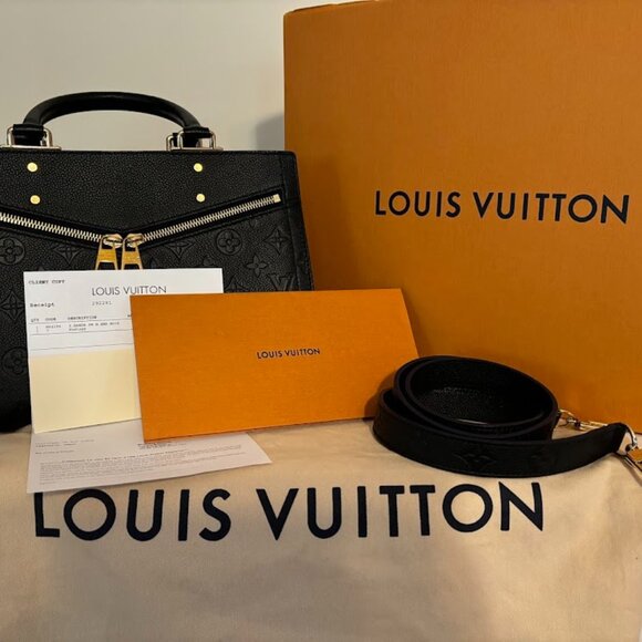 RARE Louis Vuitton Sully Tote Monogram Empreinte Leather PM - Black - Picture 3 of 16
